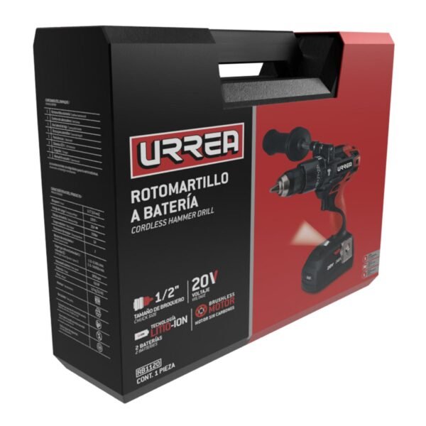 Rotomartillo de impacto 1/2" a bateria Litio-ion 20 V, 70 Nm Urrea