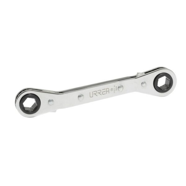 Llave de estrias pulido espejo acodada de matraca metrica, 12 puntas, 15 x 17 mm Urrea