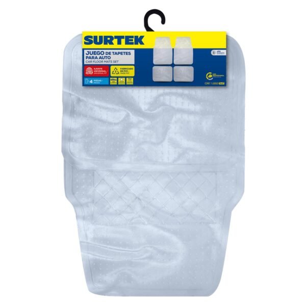 Juego de tapetes para auto, 4 piezas, color transparente Surtek
