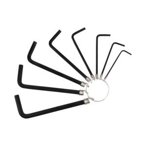 Juego de llaves hexagonales tipo "L", metricas, 8 piezas en argolla Foy