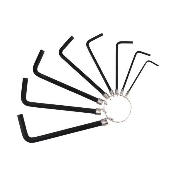 Juego de llaves hexagonales tipo "L", metricas, 8 piezas en argolla Foy