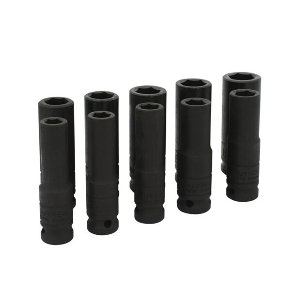 68806913 Juego de dados largos de impacto cuadro de 1/2", 6 puntas, metricos, 10 piezas Urrea