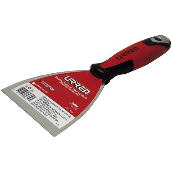 Espatula flexible de acero inoxidable con mango bimaterial 6" Urrea