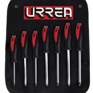 Juego de destornilladores con mango bimaterial de golpe, combinados, 7 piezas en caja Urrea