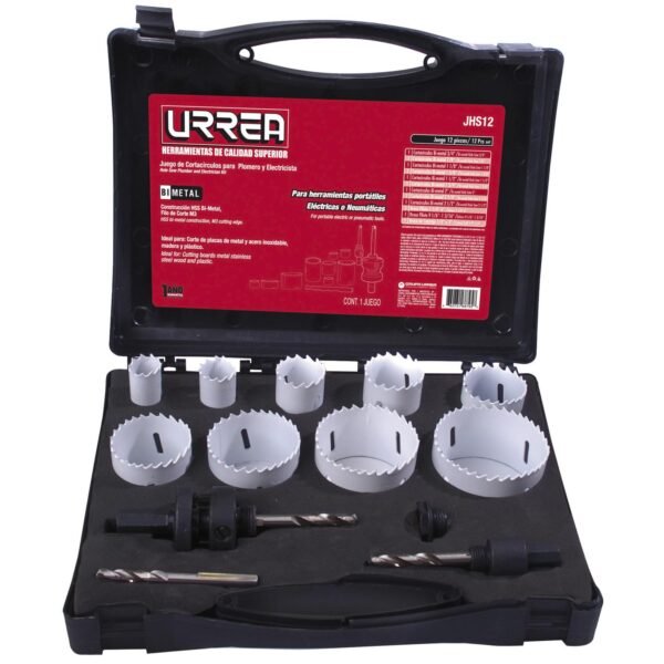 Juego de cortacirculos bimetalicos, 12 piezas Urrea