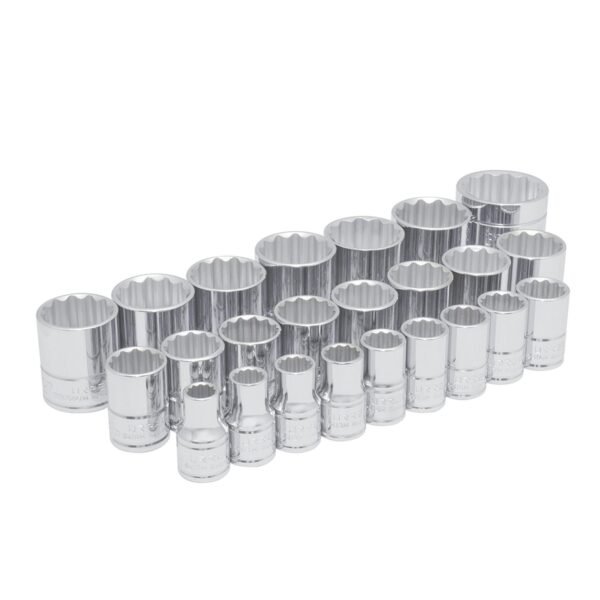 Juego de dados cuadro de 1/2", 12 puntas, metricos, 24 piezas Urrea