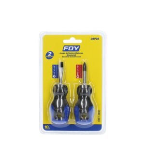 Juego de destornilladores con mango bimaterial combinados, 2 piezas en blister Foy