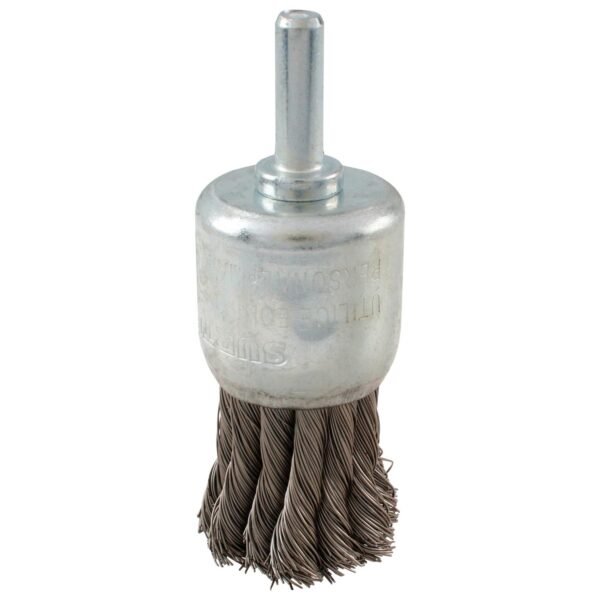 68800622 Carda copa trenzada alambre delgado 1-1/8" x 0.35 mm con zanco 1/4" Surtek