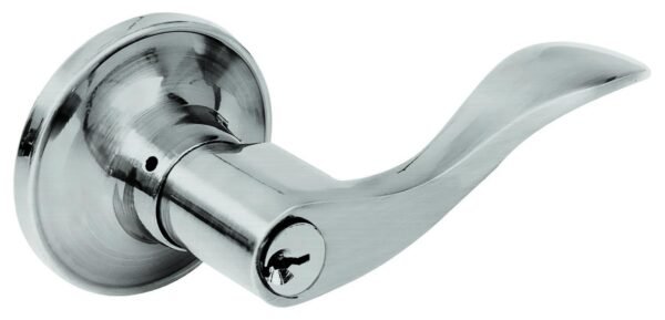 68798037 Manija tubular curva funcion baño, niquel satinado, llave estandar, blister Lock