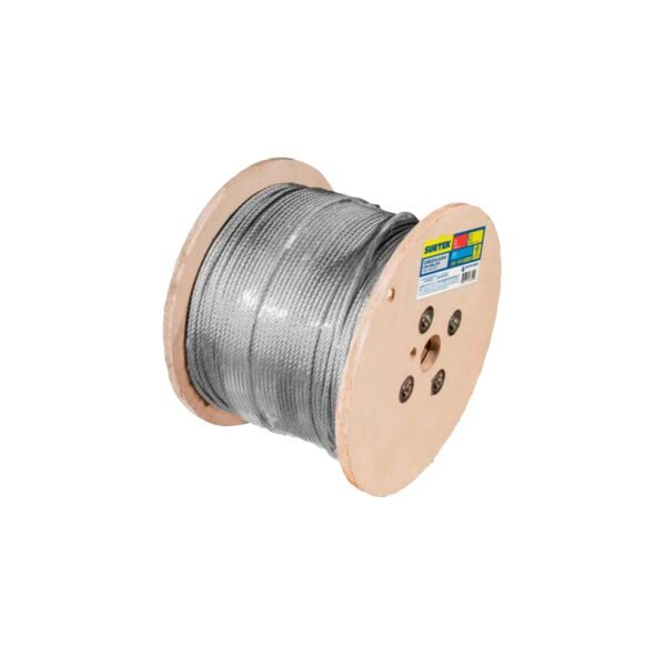 Cable de acero con guardacabo 7 x 19 hilos, 3/32" x 300 m