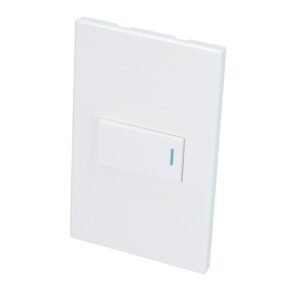 Placa 1 Interruptor 1/3, linea Premium, color blanco Surtek