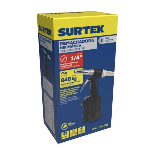 Remachadora neumatica para boquillas 1/8" a 1/4" Surtek