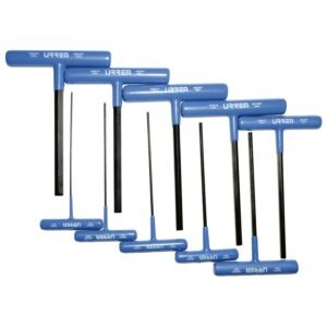 Juego de llaves hexagonales cortas tipo "T" ergonomicas, metricas, 10 piezas en blister Urrea