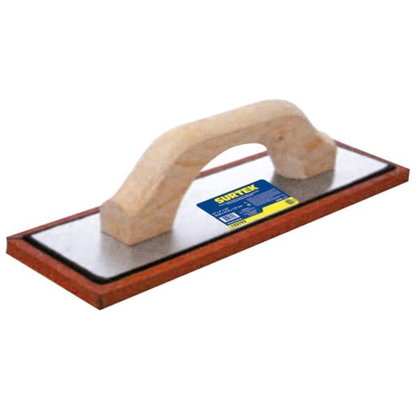 Flota de esponja acabado aspero con mango de madera 12" x 4" x 1/2" Surtek
