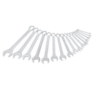 Juego de llaves combinadas satinadas metricas, 12 puntas, 16 piezas en estuche Surtek