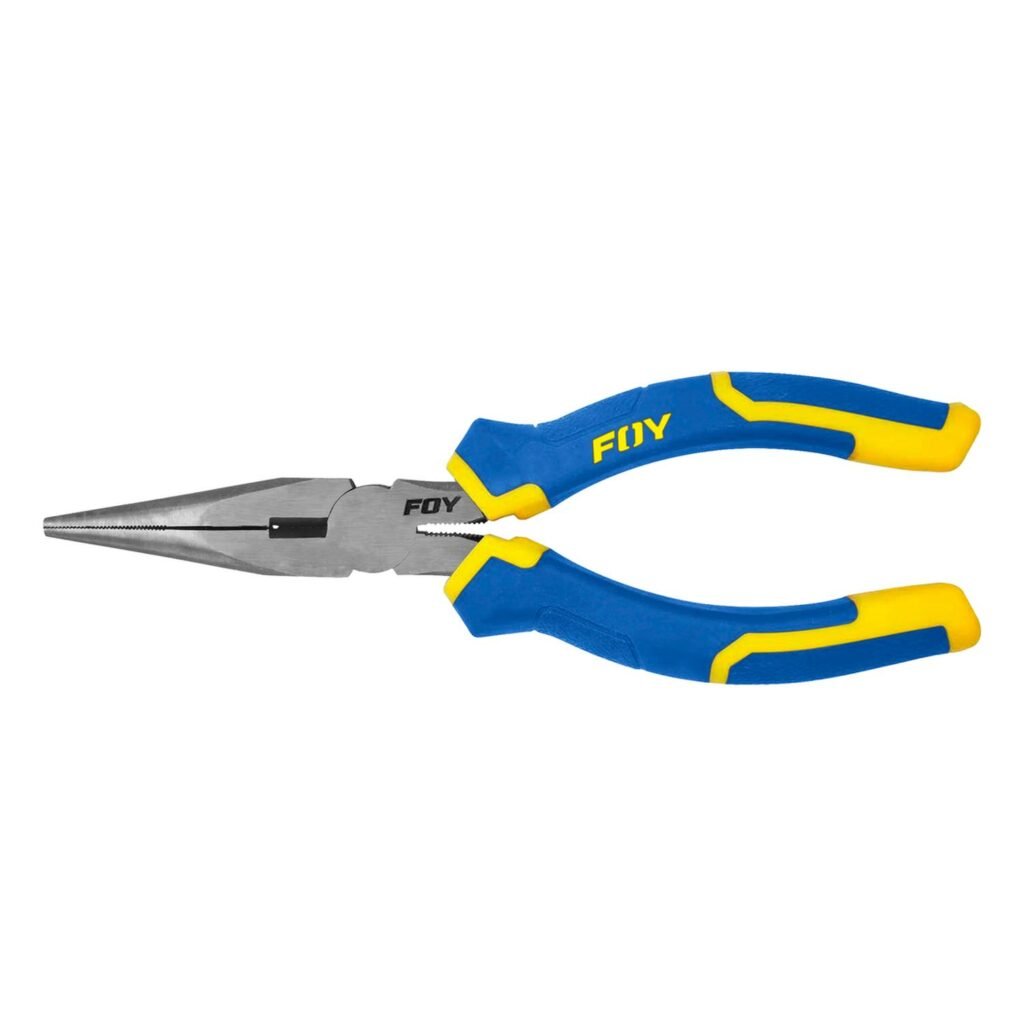 Pinza para electricista con mango bimaterial punta larga de 8" Foy