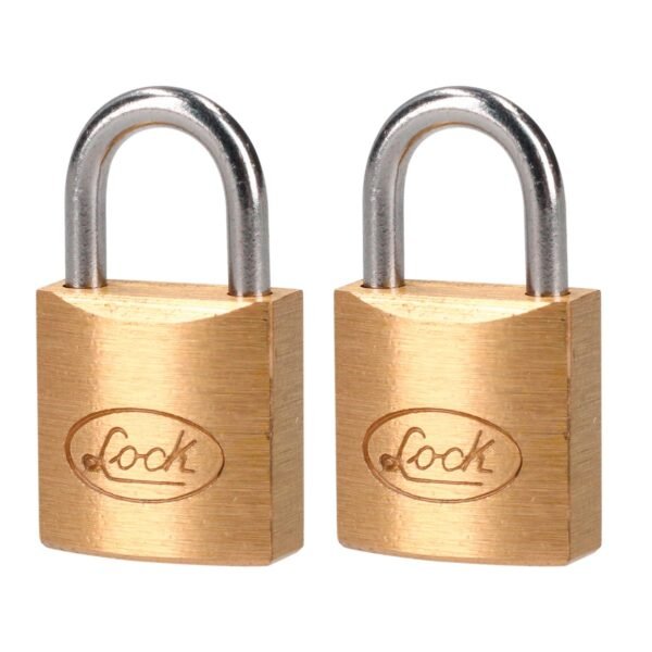 Juego de candados de laton cortos 20 mm, llave estandar, 2 piezas Lock